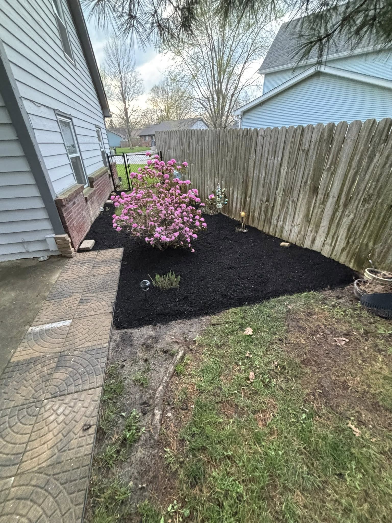 Flowering Bush Mulch Bed